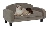Paws & Purrs Cat Sofa Bed, Pet Couch for Indoor Cats Elevated Cat Beds with Removable Washable Mattress Cover for Kitten, Puppy or Small Animal- 31.5" Wide, Ash