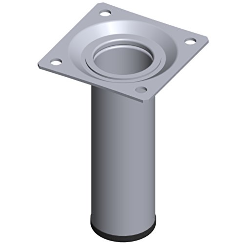 Element System 18133-00342 100 mm Length 30 mm Diameter Round Steel Pipe Furniture Legs Includes Screw-Mounting Plate