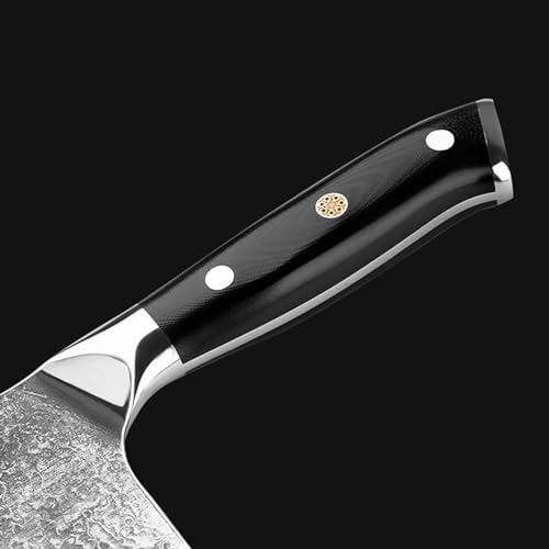 9-Piece Kitchen Utensils Set Damascus Kitchen Knife Set, 67-Layer V-Gold-10 Steel - Slicing & Cutting, Never Needs Sharpening, Dishwasher Safe