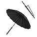Umbrella Samurai Regenschirm mit langem Griff Langer Griff Wasserdicht und Winddicht Schwarz lackierter Stahl + Glasfaserschirm Skelettharzgriff 115cm Übergroßer Regenschirm