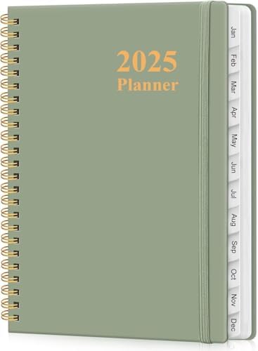 2025 Hardcover Weekly & Monthly Planner – A5 Spiral Bound With Tabs, Inner Pocket, Aquamarine - View #11