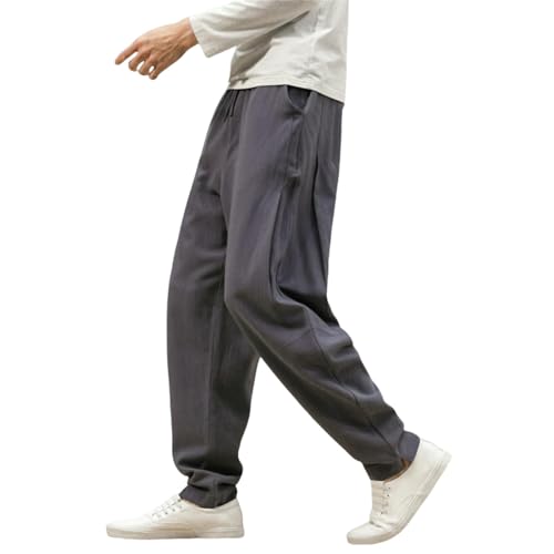 Pantalon large en coton lin homme le style chinois pour vos week-ends