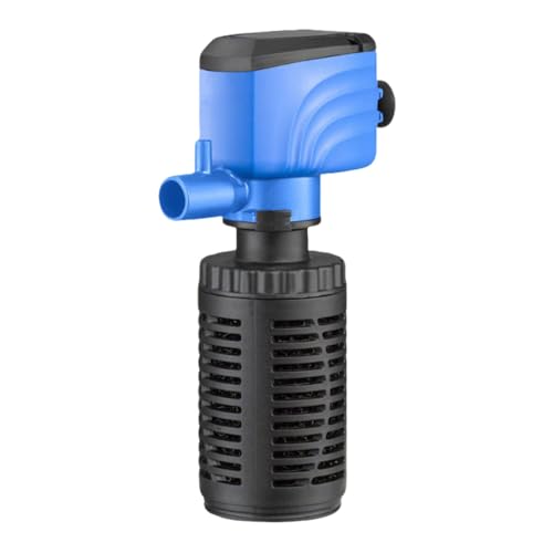 GERUI Fish Tank Filter, 4W-450L/H Silent Internal Aquarium Filter, Clean Water, Air Pump, Make Waves, Black+Blue