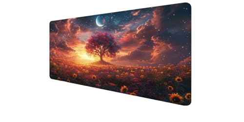 Mouse pad géant aux bords cousus de précision et motif ciel étoilé