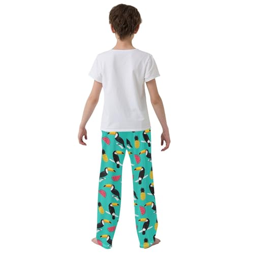 Parrot Watermelon Boys Long Pants Soft Trousers Elastic Waist Kids Lounge Bottoms with Pockets S-XL3