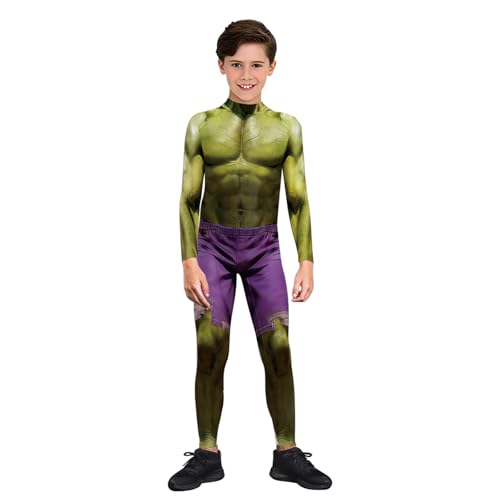Disfraz superhéroe infantil con jumpsuit musculoso 3D