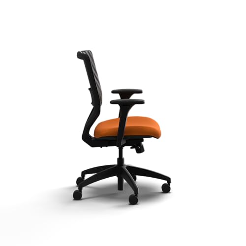 Image of HON Solve Office Chair, Ergonomic Office Chair Mesh Back Support, Adjustable Lumbar Support, Height Adjustable Arms, Black Frame, Apricot