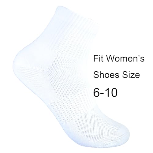 Image of Womens Anti Odor Seamless Breathable Moisture Wicking Cotton Ankle /Crew Running Hiking Dress Socks,Size 6-10