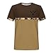 Mens T Shirts Short Sleeve Western Print Golf for Men Crewneck Sweatshirt Sports Gear Athletic Football Workout Active Wear Vintage Graphic Tees 01#,Khaki,L