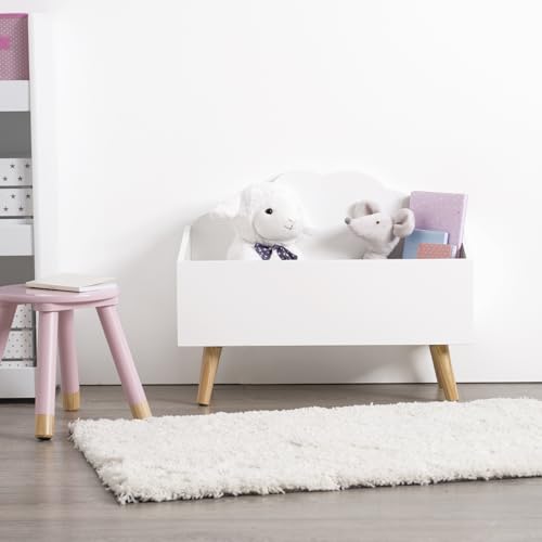Cofre Infantil Nuage Blanco Elegante de Madera Lacada 5