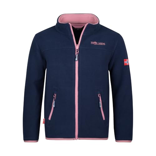 Trollkids Girls Oppdal Jacket XT 128, Navy/Mauve