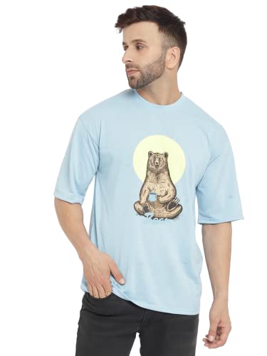 Image of GRITSTONES Men Oversized Half Sleeve Cotton T-Shirt