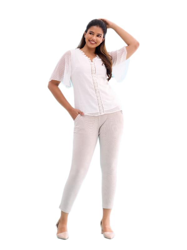 Image of GO COLORS Solid Corduroy Treggings for Women | Warmtech, Mid Rise, Side Pocket
