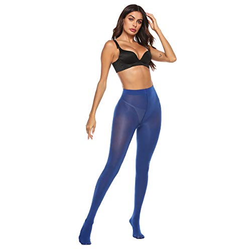 Image of MANZI Tights for Women Solid Color Pantyhose Colored Semi Opaque Footed Tights Soft Stretch High Waist Stockings 70 Denier