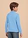 Haloumoning Boys Long Sleeve Pique Polo Shirts Kids School Uniform Shirt 5-14 Years Sky Blue