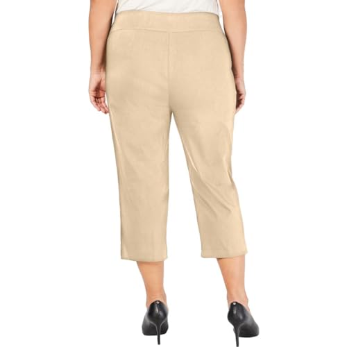 Alfani Womens Plus Woven Stretch Capri Pants2
