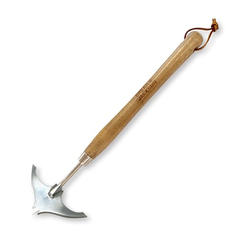 Spear & Jackson 4584SWH Short Handle Wing Hoe – Stainless Steel Precision Weeder for Tight Spaces, Patios & Gravel, Ideal for Cutting Weed Roots Without Damaging Membranes, Brown