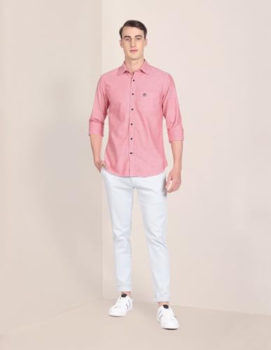 Image of U.S. Polo ASSN. Men's Solid Spread Collar Premium Cotton Oxford Tailored Fit Shirt