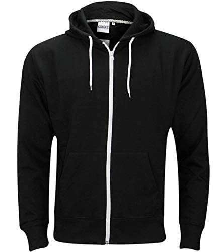 Indigo Soul Sweat à capuche zippé en polaire uni pour homme, Noir , XXXXL Cover