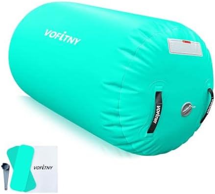 VOFiTNY Aufblasbare Rolle Gymnastik Yoga Turnmatte Air Barrel Tumbling Track Yoga Fitness Rückwärtssalto Trainingshilfe Zylinder Balance Trainer Sport Workout Fitness Luft Roller O