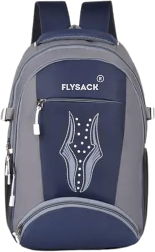 Image of Unisex school college laptop travel backpack office backpack (FS065 NAVY BLUE PRINTED)