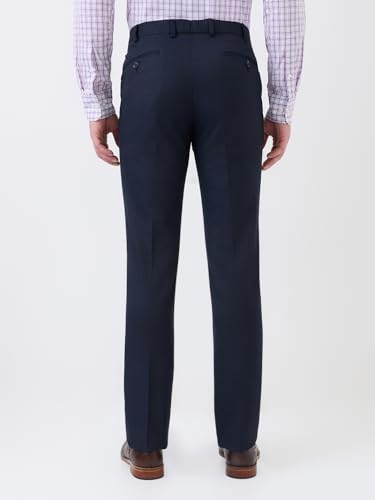 Image of Park Avenue Men's Polyester Blend Checks Small Pattern Super Slim Fit Flat Front Formal Trouser