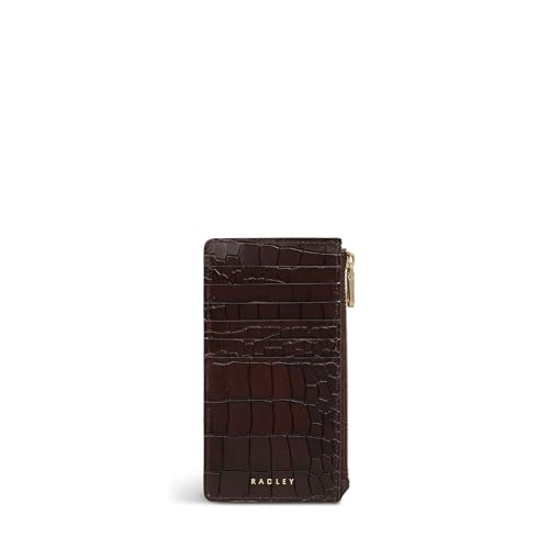 Porte-monnaie en cuir imitation crocodile femme Radley London Sloane Mews marron