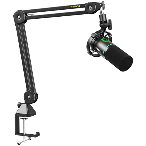 Image of MAONO Dynamic Microphone Kit, RGB Gaming Mic Bundle for Podcast Studio Streaming Recording Vocal PD200X+BA37 Black