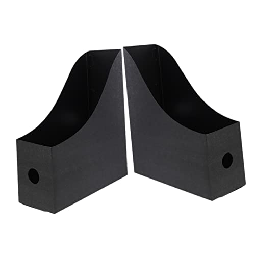 HOMSFOU Simple File Holder 2pcs File Document Box Book Storage Rack Office Magazine Holder Desk Side Storage Organizer