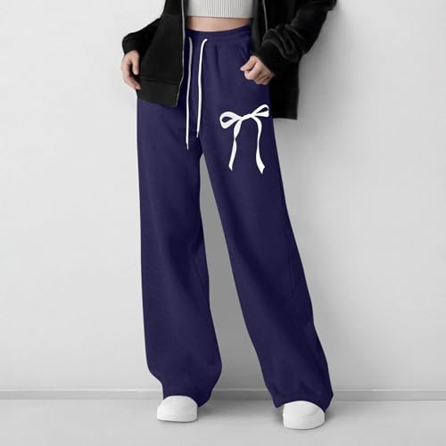 Baggy Sweatpants for Girls Elastic Waist Straight Wide Leg Joggers with Pockets Fall Trendy Workout Pants Size 10-124