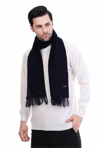 Image of Pick Ur Needs Premium Men's Warm And Stylish Woolen Muffler With Solid Color Plain Design And Stylish Tussles Ends Muffler For Men