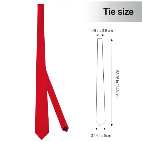 Junmeisi Men'S Ties Solid Pure Color 3.15 Inch (8Cm) Necktie Red Ties For Men thumb #4