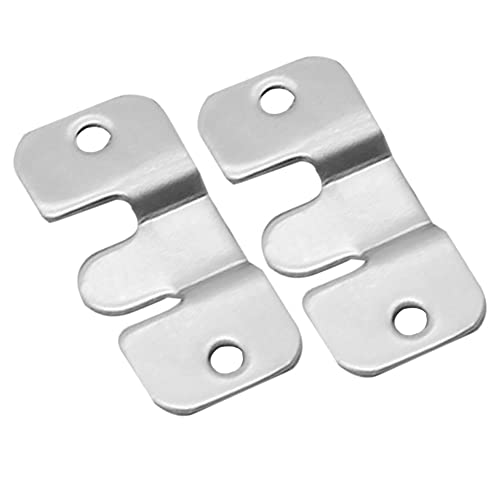 Image of 5Pairs Photo Frame Hook，Interlocking Flush Mount Bracket Picture Hanger，Stainless Steel Picture Hanging Hooks， Heavy Duty Mirror Hanging Buckle Furniture Connector Headboard Wall Mounting Hardw