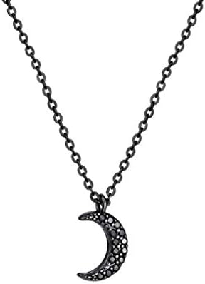 Kercisbeauty Black Moon Necklace Horn Crescent Choker Necklaces Simple Haf Moon Pendant Jewelry for Women and Party
