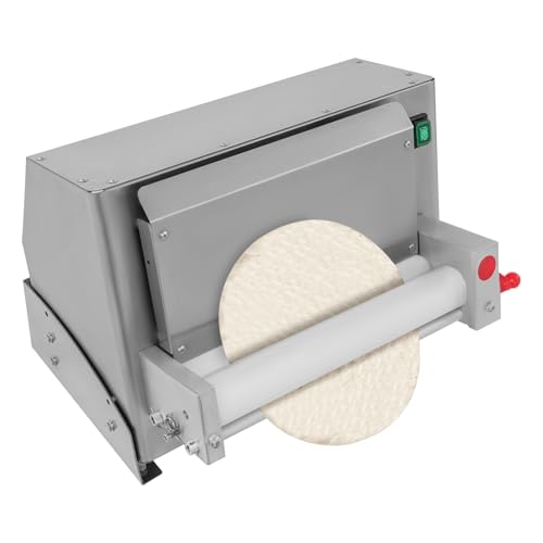 Pizza Dough Roller Sheeter,450W 3-12Inches Pizza Size Fully Automatic Commercial Dough Roller Sheeter,Tabletop Commercial Electric Pizza Press Making Rolling Machine,Adjustable Thickness 0.04-0.22In
