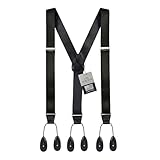 HOLD'EM Tuxedo Suspenders Formal Black 100% Silk Made in USA Button Suspenders for Men Wedding Tux Suspenders for Men- Black