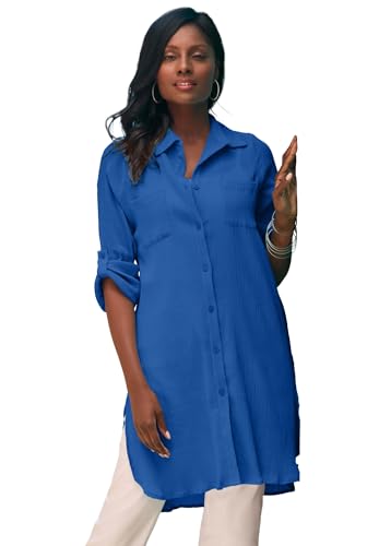 Image of Jessica London Women's Plus Size Gauze Mega Tunic