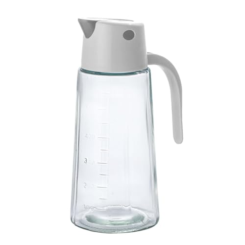 Generisch Dispensador de aceite comestible, botella de aceite con mango, botella de aceite comestible de cristal, con tapa y mango, botella dispensador de aceite de cocina a prueba de fugas para abrir