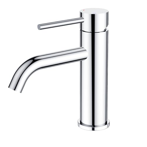 FORIOUS Grifo de Baño, Grifo Monomando para Lavabo en Acabado Cromado con un Mango para el Lavabo...