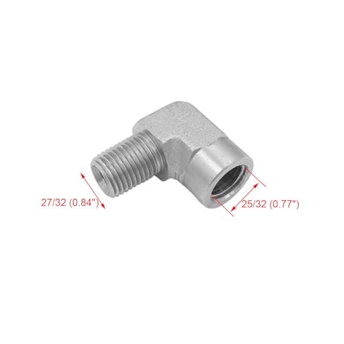 Image of (2-PACK) 5502-08-08 Hydraulic Adapter Fitting 1 /2 inch-14NPTF Male x 1 /2 inch-14NPTF Female 90Pipe Joints Elbow Carbon Steel