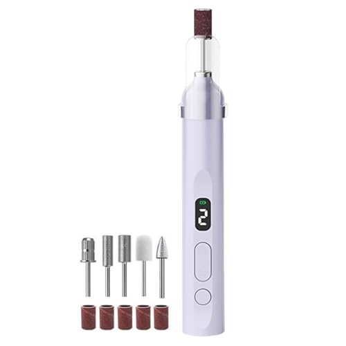 de uñas eléctrica – Herramienta de manicura recargable silenciosa con luz LED, eléctrica para manicura, para el hogar, el viaje y el salón, para los pies y las uñas, las cutículas