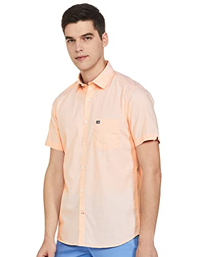 Image of Arrow Sports Solid Slim Fit Half Sleeves Casual Shirt White