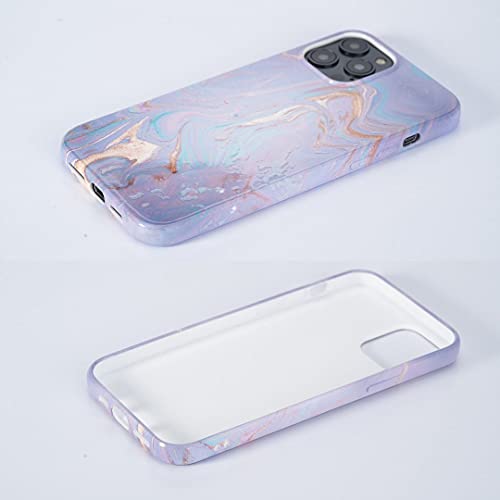 Zarlluit Purple Marbled Phone Case - Iphone 12 Pro Max Marble Decals Case, Water Paste Process Soft Flexible Tpu Purple Marble Protective Cover For Apple Iphone 12 Pro Max 6.7"- Only Phone Case In Box #TOP4
