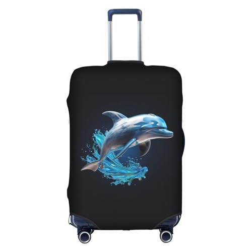 Housse de protection élastique universelle valise motif dauphin L