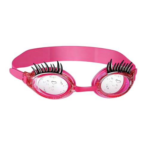 Generisch Schwimmbrille mit Wimpern für Erwachsene, Schwimmbrille mit Wimpern, Antibeschlag-Brille, Wimpernbrille, Spaßbrille (D, One Size)