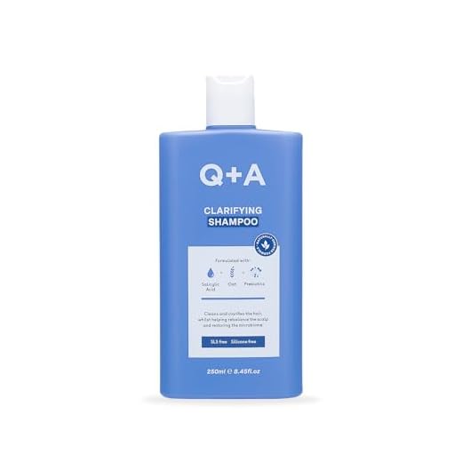 Q+A Champú clarificante – Ácido salicílico, avena coloidal y prebióticos para cuero cabelludo graso, acumulación de productos, cabello graso, cuero cabelludo escamoso, vegano, sin sulfatos, fórmula