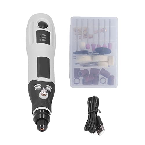 Mini Amoladora Portátil Sin Cable, Kit de Herramientas Rotativas Pequeñas con Carga USB, 40 Accesorios para Grabado y Limpieza - Batería Recargable, Ligera y Versátil para