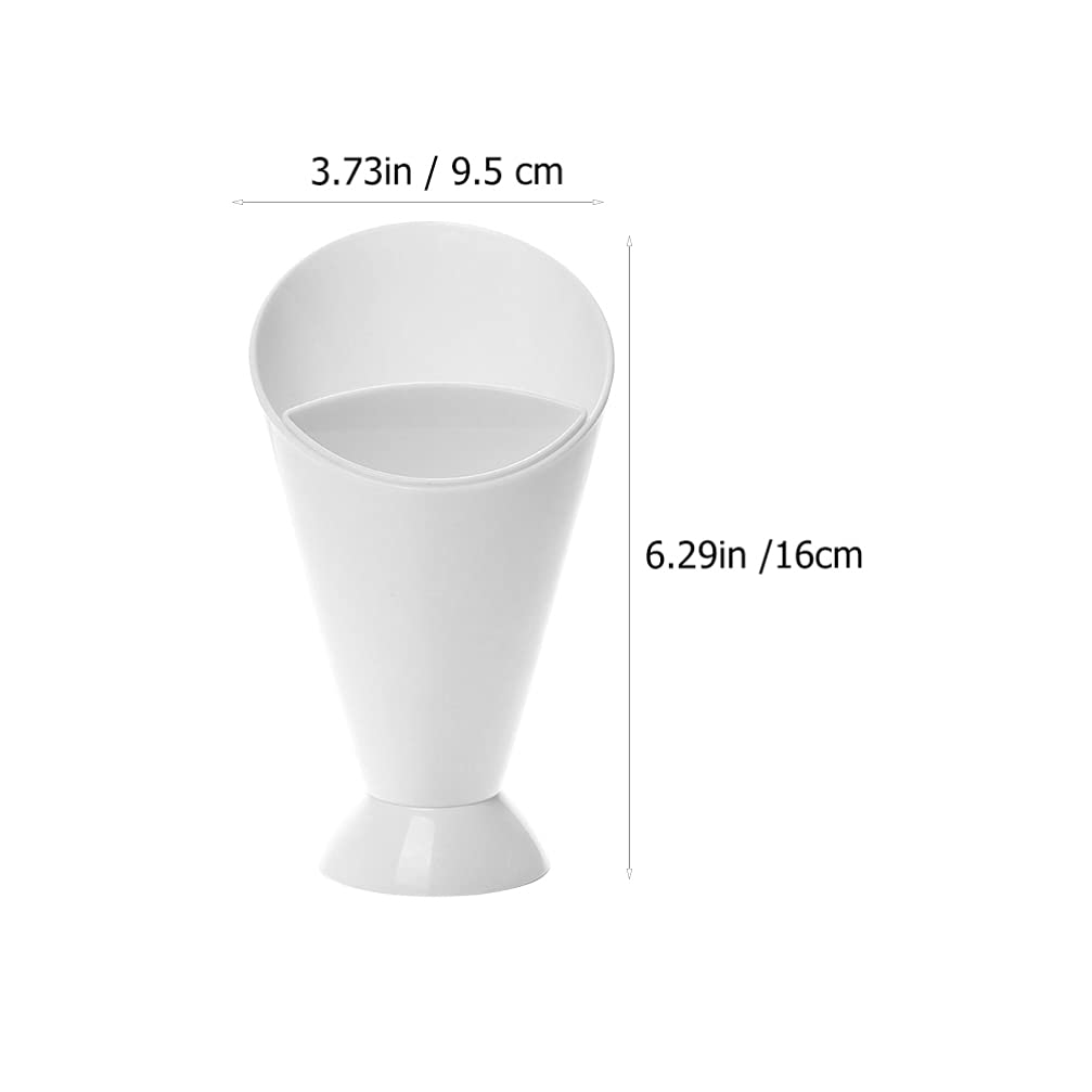 Happyyami 6pcs French Fry Dipping Cup White French Fry Cone Dip Holder Salad Cup for Fries and Ketchup