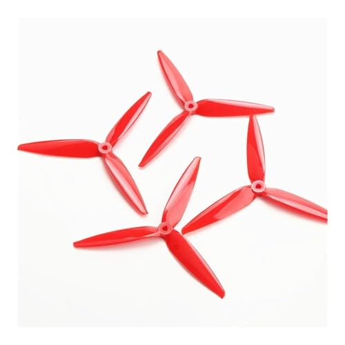 Hélices de tres palas 7040 rojas para cuadricóptero FPV y drones de largo alcance de 7 pulgadas