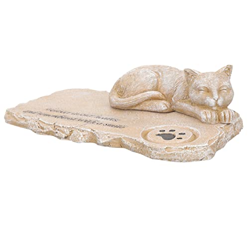 INOOMP 猫の装飾品 猫の墓石 アクセサリー 猫の記念プレート 記念碑 屋外 ペットメモリアルストーンズ メモリ供給 メモリ アクセサリ 防水猫の供養石 装飾猫記念石 耐摩耗性猫記念石 樹脂